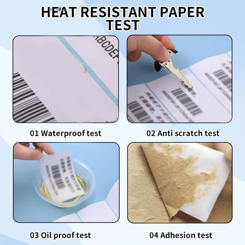 5000 Labels Triple Thermal Paper Double Row Stickers 25x10mm Printable Waybill Stickers Barcode Printer Labels - Slobuy
