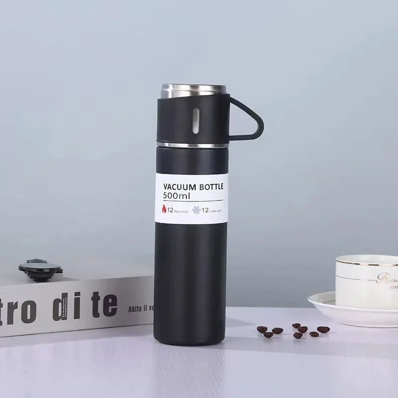 500ML 304 Stainless Steel Vacuum Insulated Bottle Gift Set Office Business Style Coffee Mug Thermos Bottle Portable Flask Carafe - Slobuy