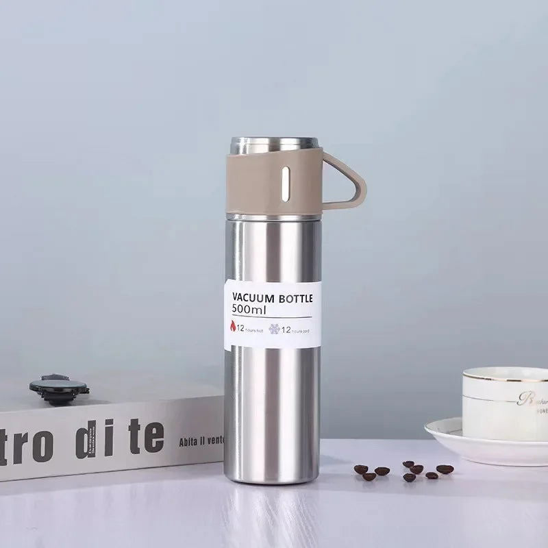 500ML 304 Stainless Steel Vacuum Insulated Bottle Gift Set Office Business Style Coffee Mug Thermos Bottle Portable Flask Carafe - Slobuy