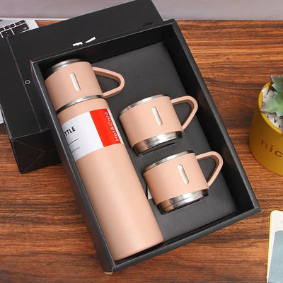 500ML 304 Stainless Steel Vacuum Insulated Bottle Gift Set Office Business Style Coffee Mug Thermos Bottle Portable Flask Carafe - Slobuy