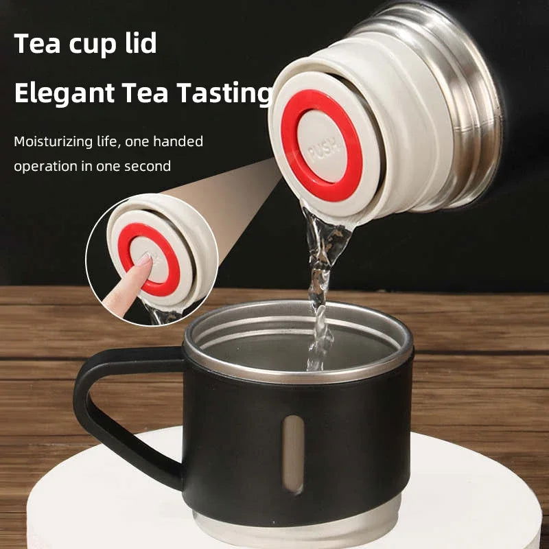 500ML 304 Stainless Steel Vacuum Insulated Bottle Gift Set Office Business Style Coffee Mug Thermos Bottle Portable Flask Carafe - Slobuy