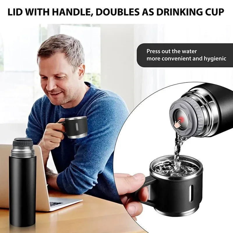500ML 304 Stainless Steel Vacuum Insulated Bottle Gift Set Office Business Style Coffee Mug Thermos Bottle Portable Flask Carafe - Slobuy