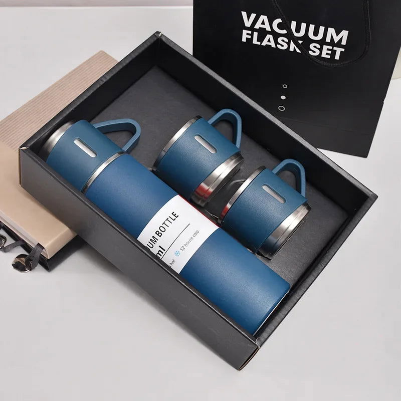 500ML 304 Stainless Steel Vacuum Insulated Bottle Gift Set Office Business Style Coffee Mug Thermos Bottle Portable Flask Carafe - Slobuy