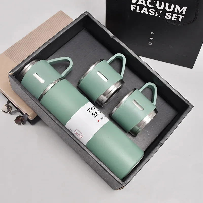 500ML 304 Stainless Steel Vacuum Insulated Bottle Gift Set Office Business Style Coffee Mug Thermos Bottle Portable Flask Carafe - Slobuy