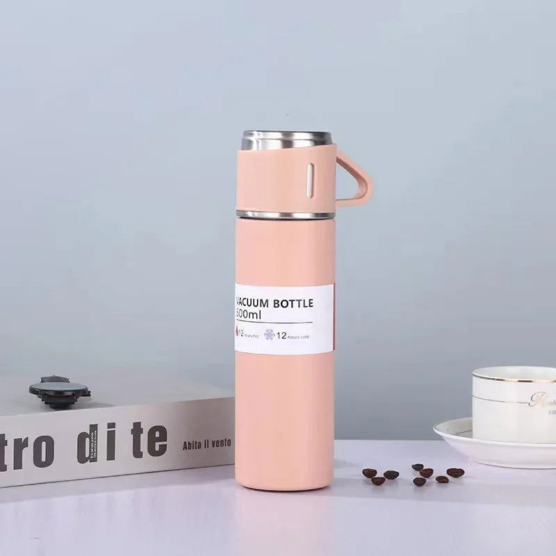 500ML 304 Stainless Steel Vacuum Insulated Bottle Gift Set Office Business Style Coffee Mug Thermos Bottle Portable Flask Carafe - Slobuy
