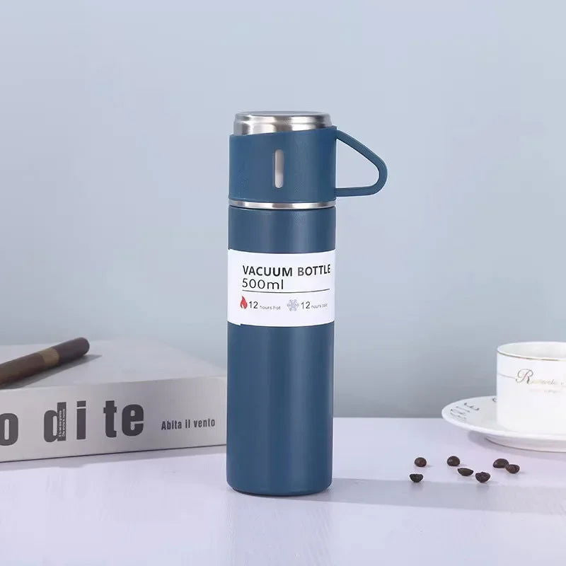 500ML 304 Stainless Steel Vacuum Insulated Bottle Gift Set Office Business Style Coffee Mug Thermos Bottle Portable Flask Carafe - Slobuy