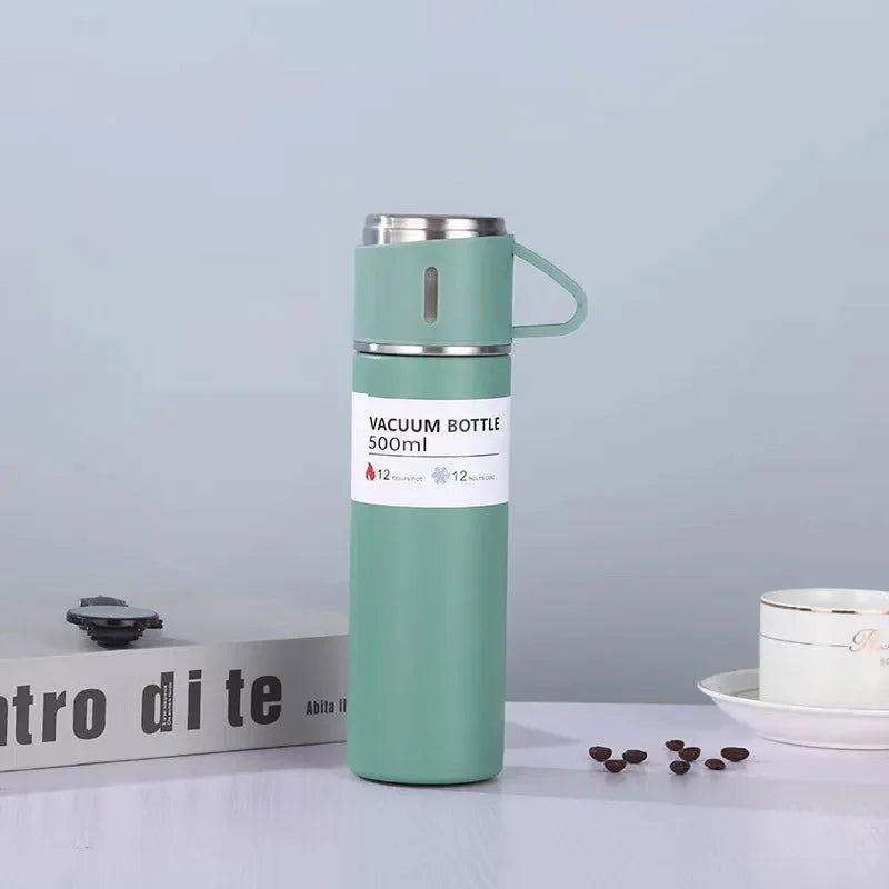 500ML 304 Stainless Steel Vacuum Insulated Bottle Gift Set Office Business Style Coffee Mug Thermos Bottle Portable Flask Carafe - Slobuy