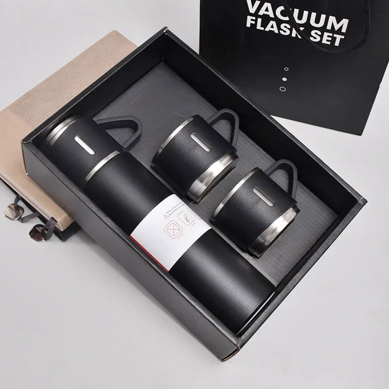 500ML 304 Stainless Steel Vacuum Insulated Bottle Gift Set Office Business Style Coffee Mug Thermos Bottle Portable Flask Carafe - Slobuy