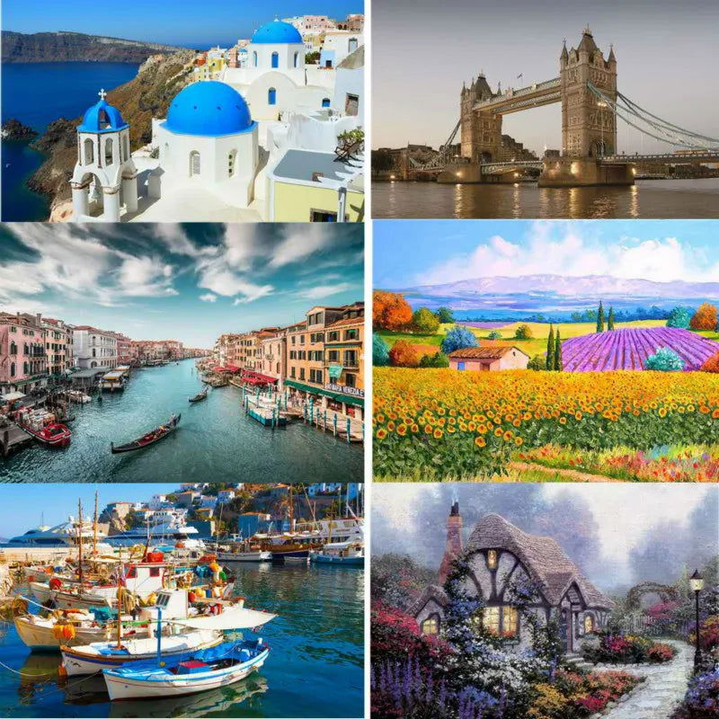 500 Pieces Jigsaw Puzzle Various Landscape Patterns Jigsaw Puzzle Educational Toy for Kids Children 's Games Christmas Gift - Slobuy