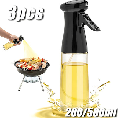 3 Pack 200/500ml Oil Sprayer Bottle Home Kitchen Cooking Oil Dispenser Fitness Fat Loss Camping BBQ Vinegar Sauce Sprayer Bottle - Slobuy