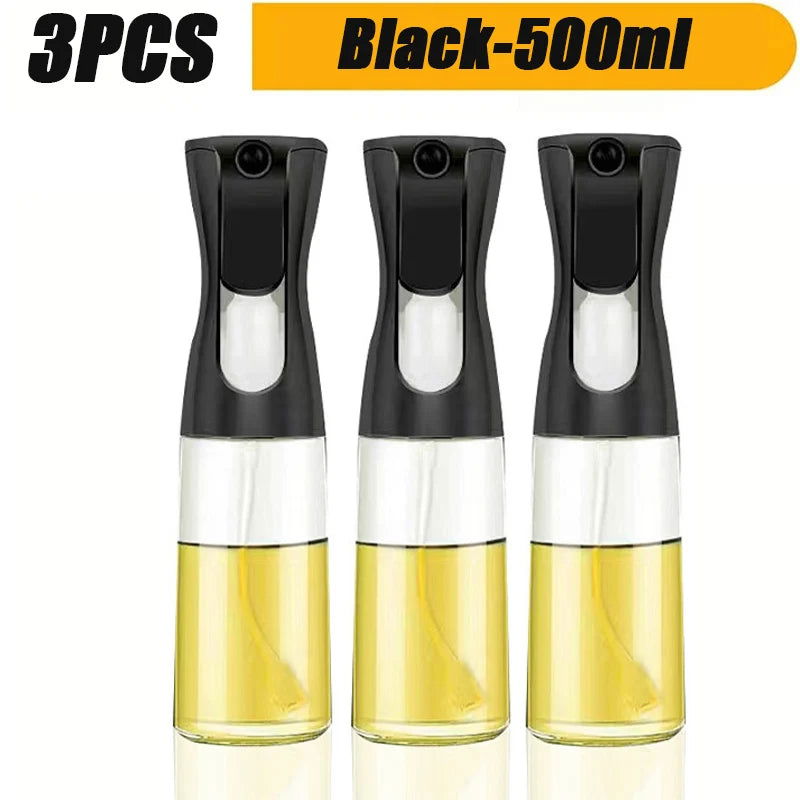 3 Pack 200/500ml Oil Sprayer Bottle Home Kitchen Cooking Oil Dispenser Fitness Fat Loss Camping BBQ Vinegar Sauce Sprayer Bottle - Slobuy