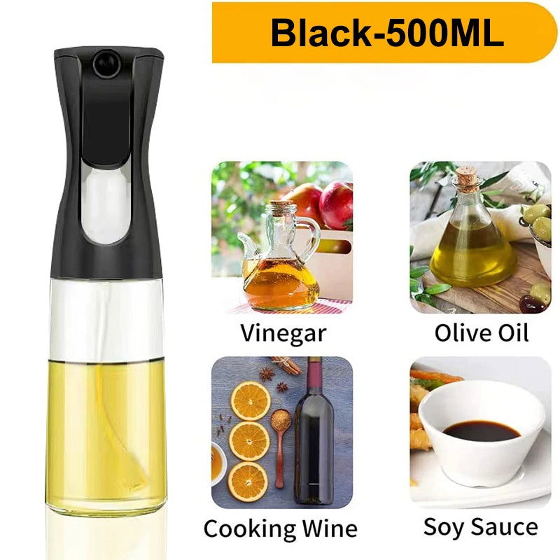 3 Pack 200/500ml Oil Sprayer Bottle Home Kitchen Cooking Oil Dispenser Fitness Fat Loss Camping BBQ Vinegar Sauce Sprayer Bottle - Slobuy