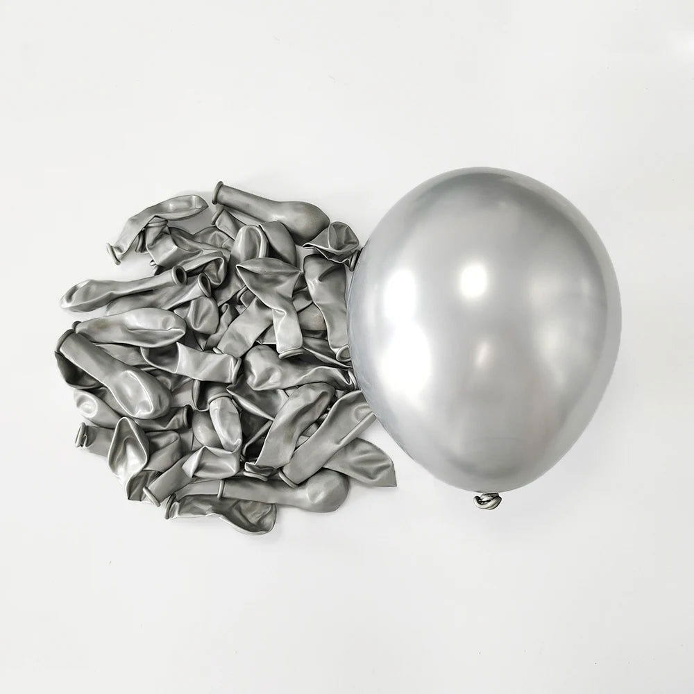 10Inch 10/30/50Pcs Latex Balloon Gold Silver Black Pink Ramadan Balloon Wedding Happy Birthday Metallic Chrome Ballon Decoration - Slobuy