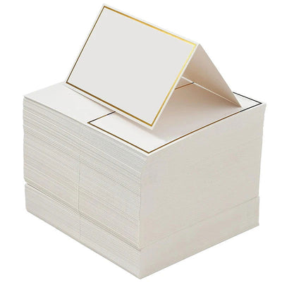 50Pcs Name Place Paper Cards Wedding Banquet Reserved Seating Blank Rectangular Foil Border Table Decor Birthday Party Greeting - Slobuy