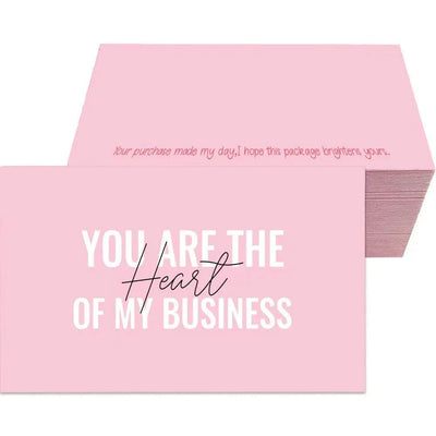 50Pcs PINK  Thank You Card Thank You for Your Order Card Praise Labels for Small Businesses Decor for Small Shop Gift Postcard - Slobuy