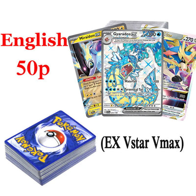 50Pcs Pokemons Card Shining TAKARA TOMY GX VMAX V MAX Cards Game Battle Carte Trading Children Toy - Slobuy