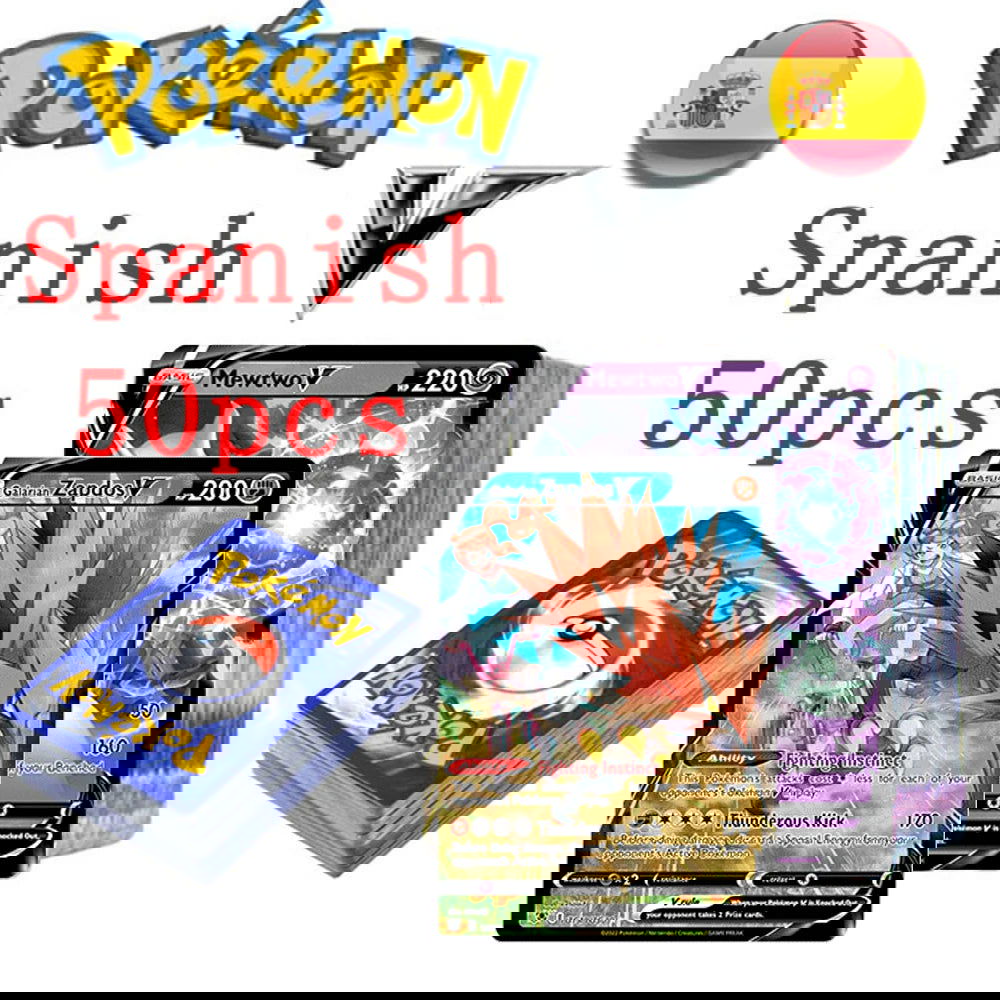 50Pcs Pokemons Card Shining TAKARA TOMY GX VMAX V MAX Cards Game Battle Carte Trading Children Toy - Slobuy