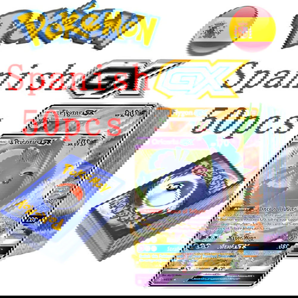 50Pcs Pokemons Card Shining TAKARA TOMY GX VMAX V MAX Cards Game Battle Carte Trading Children Toy - Slobuy