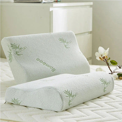 50*30cm Bamboo Fiber Pillow Slow Rebound Health Care Memory Foam Pillow Memory Foam Pillow Orthopedic Pillows Support NeckRelief - Slobuy