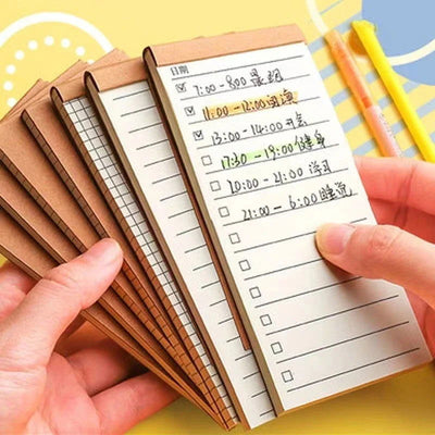 50 Pages Memo Pad Sticky Note Kraft Paper Writing Pads Notepads Portable Daily Planner Schedule Book To Do List School Supplies - Slobuy