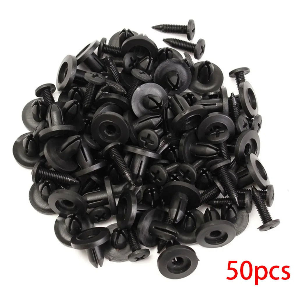 100/50 Pcs Car Clips Fastener Screws Bumper Interior Decoration Auto Plastic Random Mixing Universal Plastic - Slobuy
