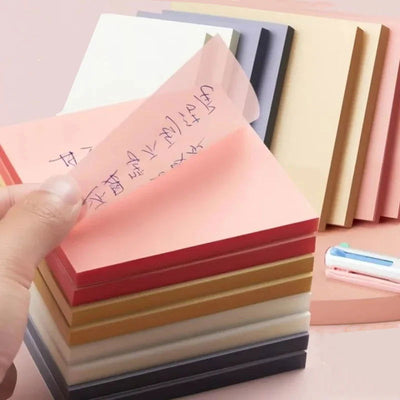 50 Sheets Creative Transparent PET Memo Pad Posted It Sticky Notes Planner Sticker Notepad School Supplies Students Stationery - Slobuy