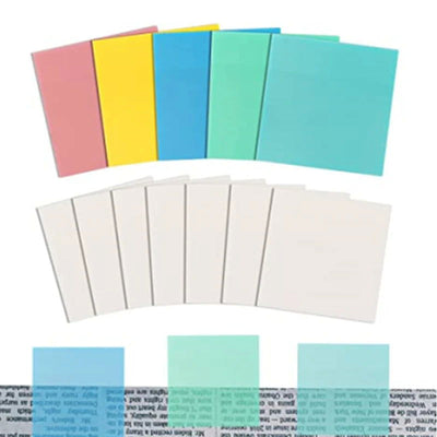50 Sheets Creative Transparent PET Memo Pad Posted It Sticky Notes Planner Sticker Notepad School Supplies Students Stationery - Slobuy