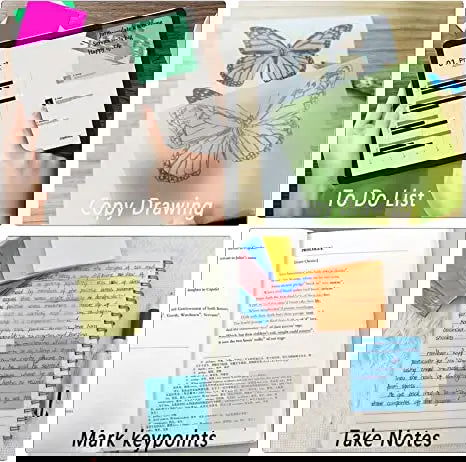 50 Sheets Creative Transparent PET Memo Pad Posted It Sticky Notes Planner Sticker Notepad School Supplies Students Stationery - Slobuy