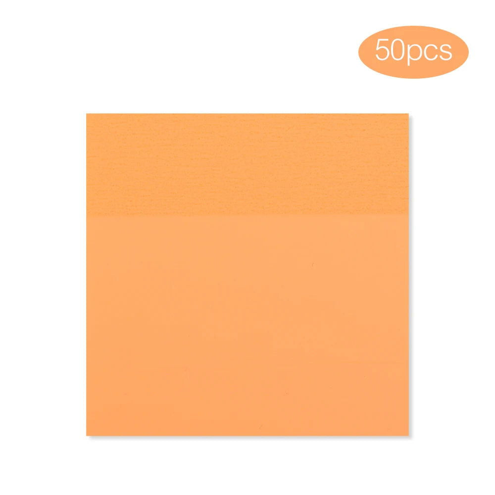50 Sheets Creative Transparent PET Memo Pad Posted It Sticky Notes Planner Sticker Notepad School Supplies Students Stationery - Slobuy
