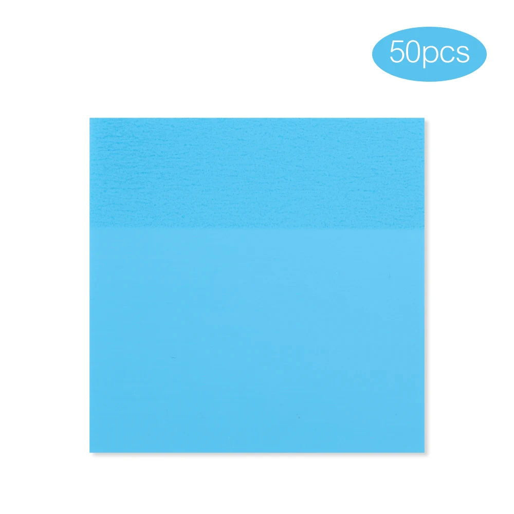 50 Sheets Creative Transparent PET Memo Pad Posted It Sticky Notes Planner Sticker Notepad School Supplies Students Stationery - Slobuy