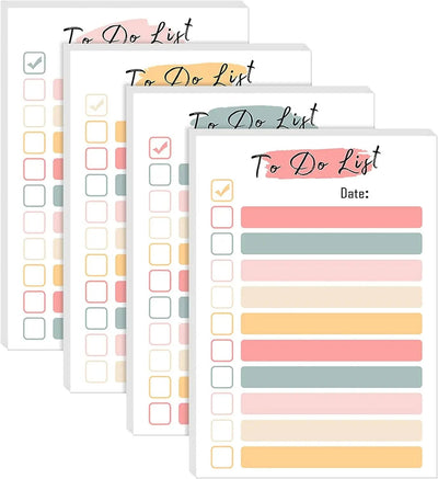 50 Sheets To Do List Notepad color To Do List Sticky Notes Adhesive Memo Pad Portable Daily Planner Grocery check List Notepad - Slobuy