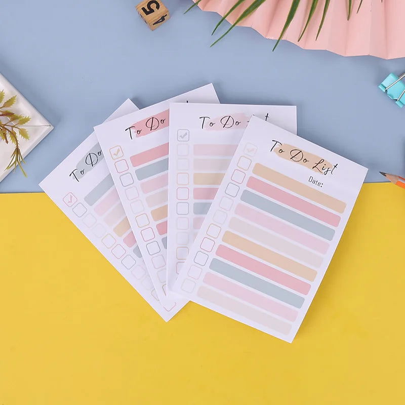 50 Sheets To Do List Notepad color To Do List Sticky Notes Adhesive Memo Pad Portable Daily Planner Grocery check List Notepad - Slobuy
