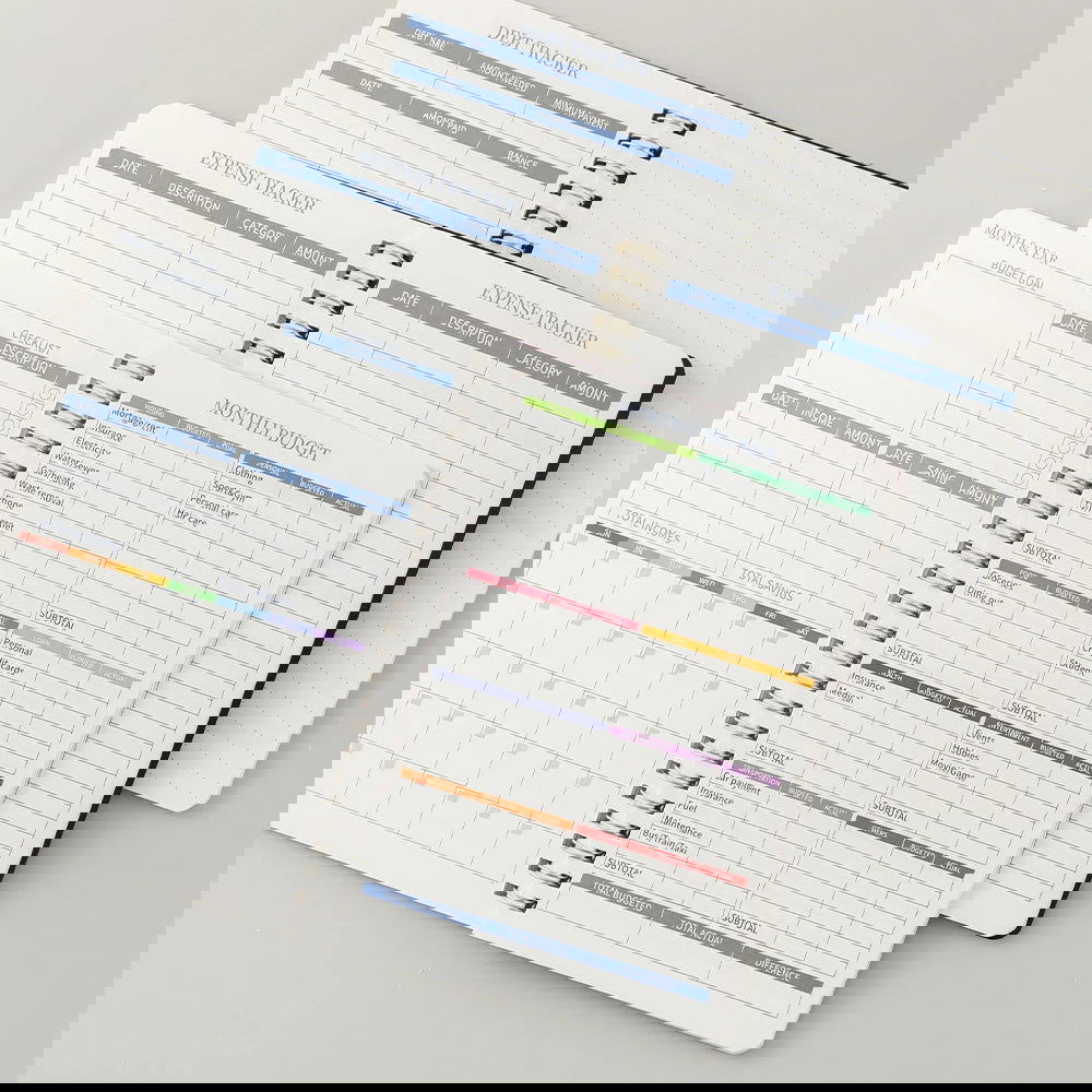 50 sheets Budget Planner Monthly Bill Organizer PVC Hardcover Budget Book For Savings Debt Expense Tracking Notebook - Slobuy