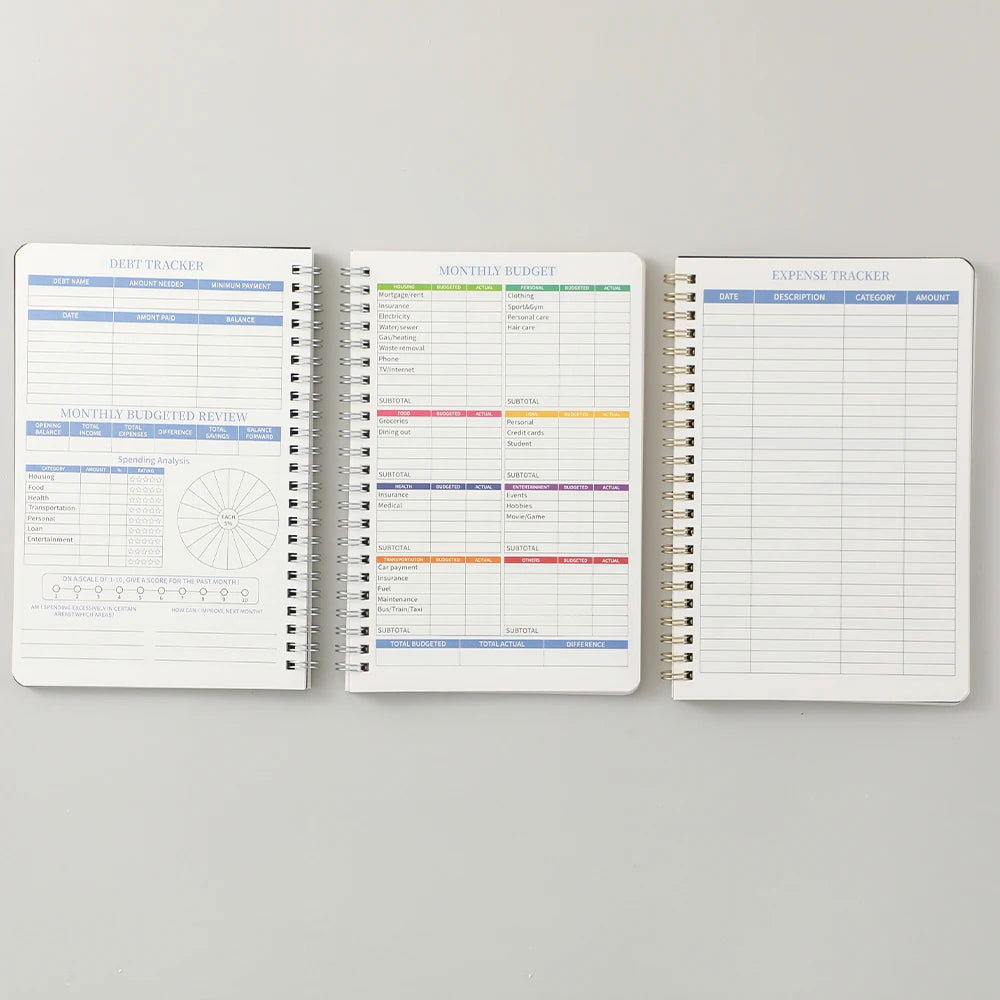 50 sheets Budget Planner Monthly Bill Organizer PVC Hardcover Budget Book For Savings Debt Expense Tracking Notebook - Slobuy
