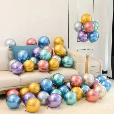 50pcs 10inch Metallic Latex Balloons Gold Silver Chrome Ballon Wedding Decorations Globos Birthday Party Supplies - Slobuy