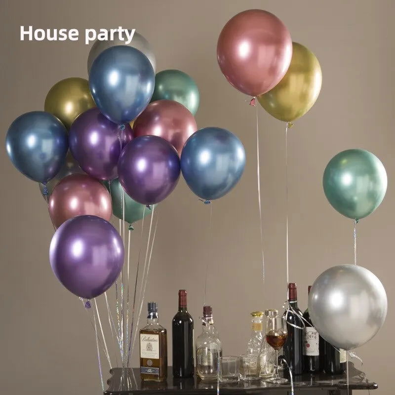 50pcs 10inch Metallic Latex Balloons Gold Silver Chrome Ballon Wedding Decorations Globos Birthday Party Supplies - Slobuy