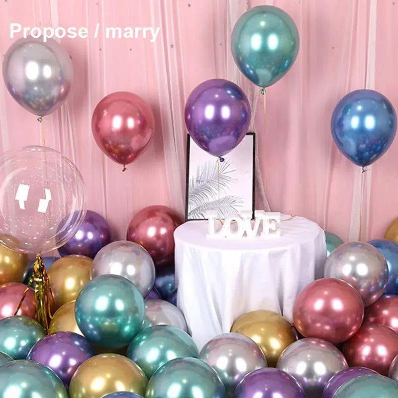 50pcs 10inch Metallic Latex Balloons Gold Silver Chrome Ballon Wedding Decorations Globos Birthday Party Supplies - Slobuy