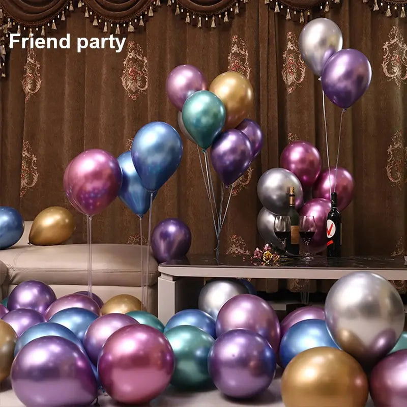 50pcs 10inch Metallic Latex Balloons Gold Silver Chrome Ballon Wedding Decorations Globos Birthday Party Supplies - Slobuy