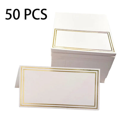 50pcs Place Cards Wedding Party Decoration Table Decor Table Name Message Greeting Card Event Party Supplies Seating Card - Slobuy