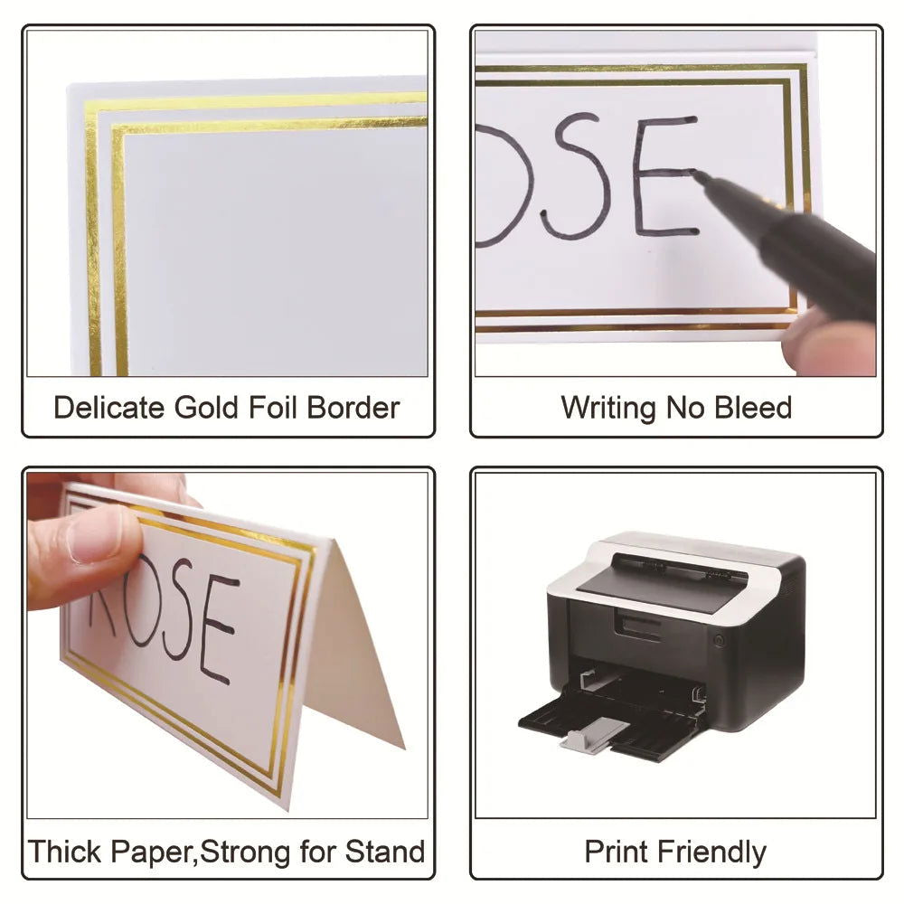 50pcs Place Cards Wedding Party Decoration Table Decor Table Name Message Greeting Card Event Party Supplies Seating Card - Slobuy
