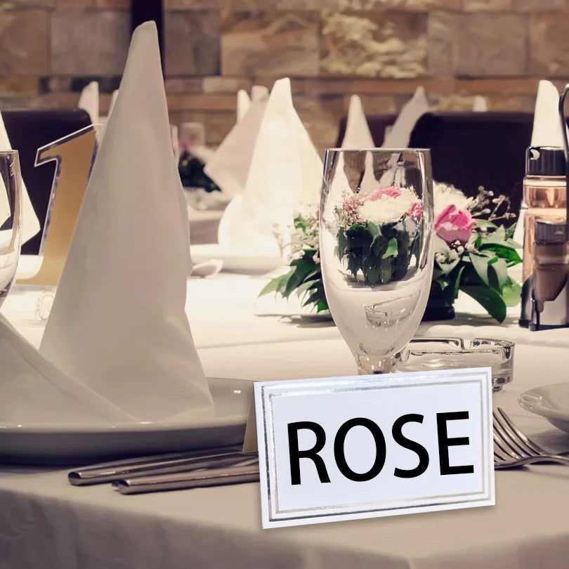 50pcs Place Cards Wedding Party Decoration Table Decor Table Name Message Greeting Card Event Party Supplies Seating Card - Slobuy