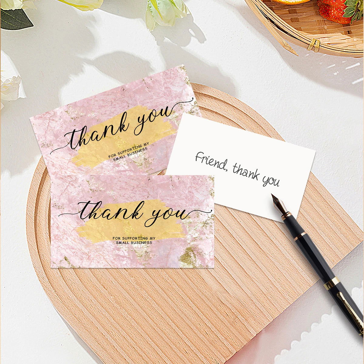 50pcs Thank You Card for My Small Business Greeting Cardstock  Party Invitation Card Gift Decor - Slobuy