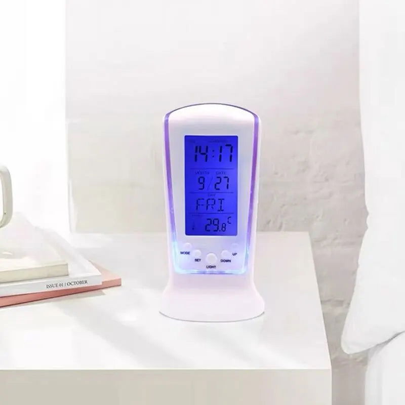 510 Mini Small Alarm Clock, Led Luminous Music , Mute Lazy Electronic with Temperature Home Decor Room Decoration - Slobuy