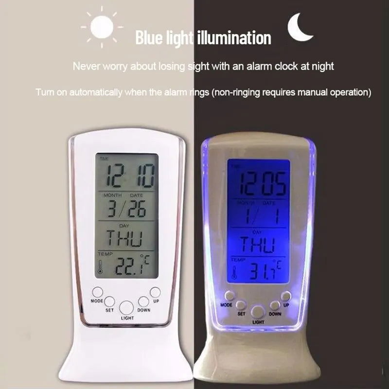 510 Mini Small Alarm Clock, Led Luminous Music , Mute Lazy Electronic with Temperature Home Decor Room Decoration - Slobuy