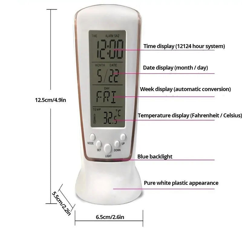 510 Mini Small Alarm Clock, Led Luminous Music , Mute Lazy Electronic with Temperature Home Decor Room Decoration - Slobuy