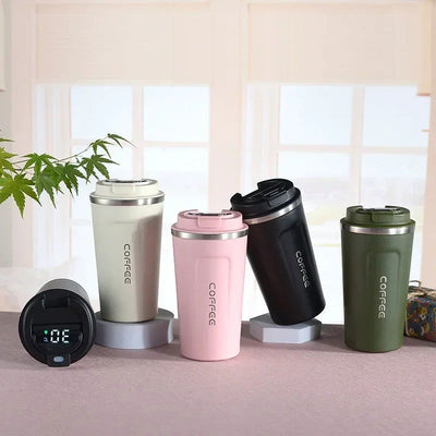 380/510ml Thermos Coffee Mug Stainless Steel Coffee Cup Temperature Display Vacuum Flask Thermal Tumbler Insulated Water Bottle - Slobuy
