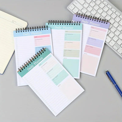 52 Sheets Undated To Do List Notebook Spiral Notepad Daily Planning Hourly Scheduling Notebook School Supplies Stationery - Slobuy