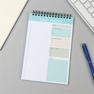 52 Sheets Undated To Do List Notebook Spiral Notepad Daily Planning Hourly Scheduling Notebook School Supplies Stationery - Slobuy