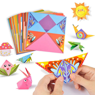 54 Pages Montessori Toys DIY Kids Craft Toy 3D Cartoon Animal Origami Handcraft Paper Art Learning Educational Toys for Children - Slobuy