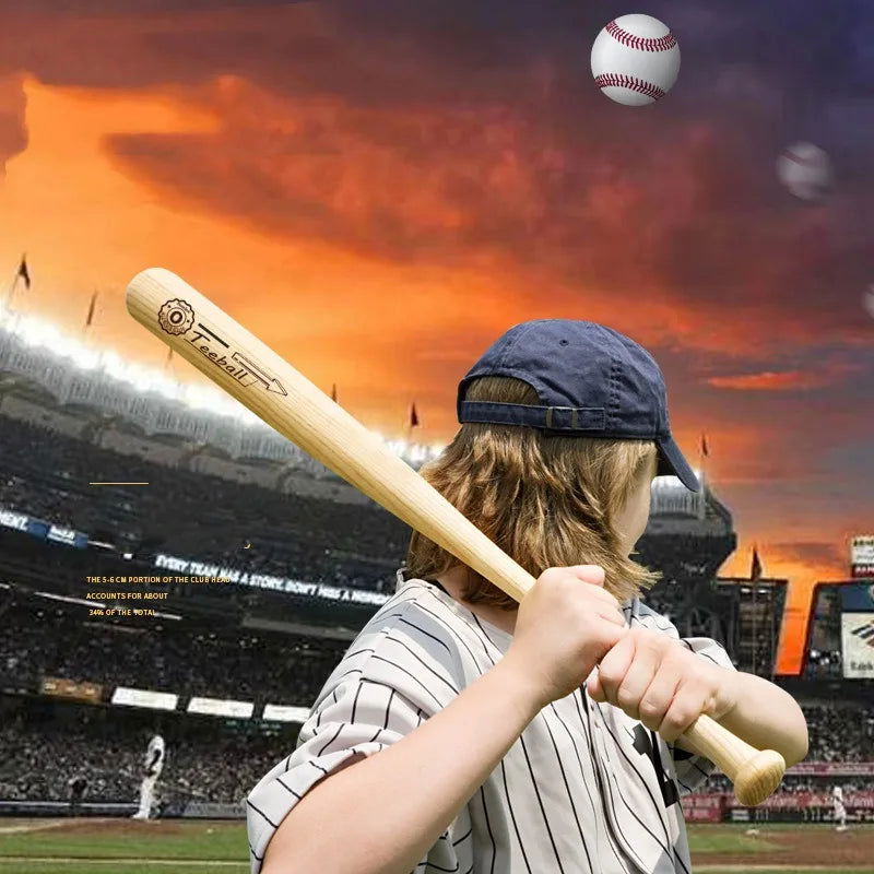 54cm Baseball Bat for Children Solid Wood Shock Absorbing Durable Softball Stick Kids Baseball Training Competition Accessory - Slobuy